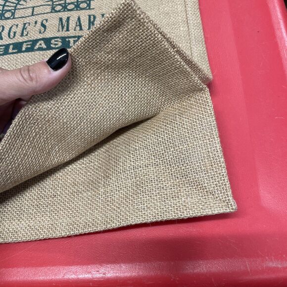 St. George’s Market Belfast, United Kingdom, Market Bag Jute Reusable Tote - Picture 4 of 5